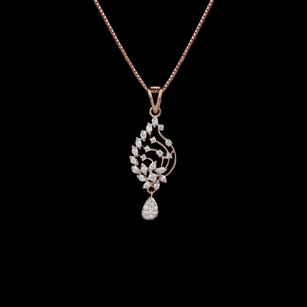 18K Rose Gold Diamond Pendant - 0.78ct VVS-VS-HI