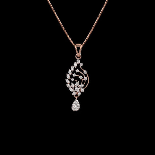 18K Rose Gold Diamond Pendant - 0.78ct VVS-VS-HI