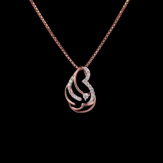 14K Rose Gold Diamond Pendant - 0.11ct VVS-VS-GH