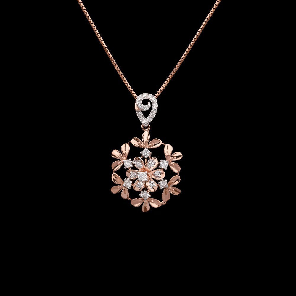 14K Rose Gold Diamond Pendant - 0.5ct VVS-VS-IJ