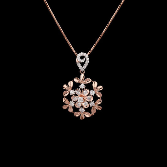 14K Rose Gold Diamond Pendant - 0.5ct VVS-VS-IJ
