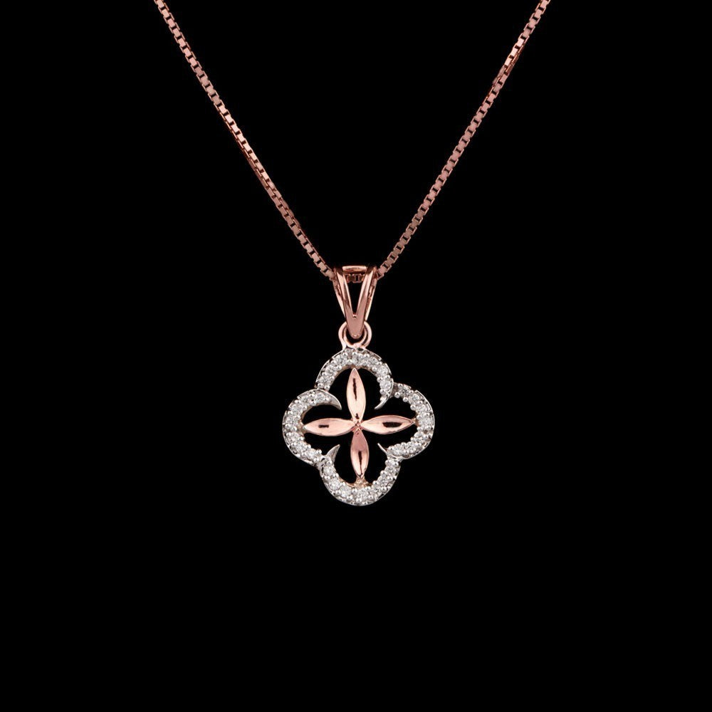 14K Rose Gold Diamond Pendant - 0.15ct VVS-VS-GH