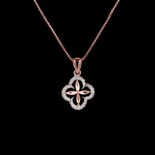 14K Rose Gold Diamond Pendant - 0.15ct VVS-VS-GH