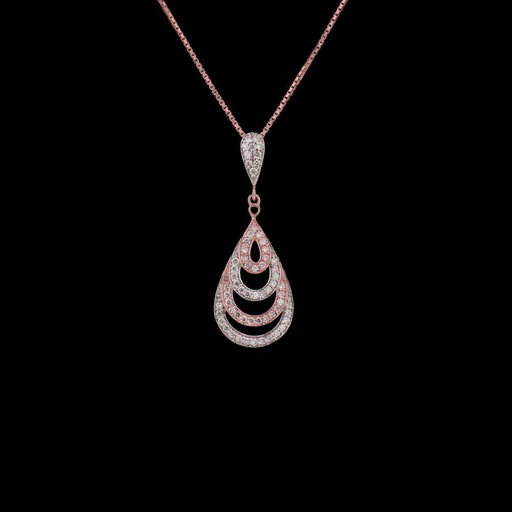 14K Rose Gold Diamond Pendant - 0.59ct VVS-VS-GH
