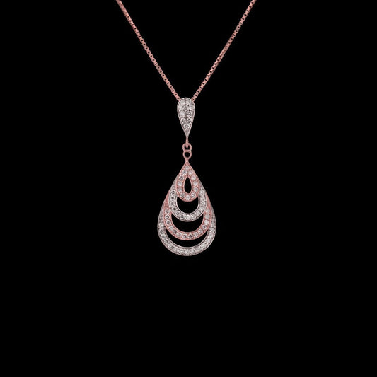 14K Rose Gold Diamond Pendant - 0.59ct VVS-VS-GH