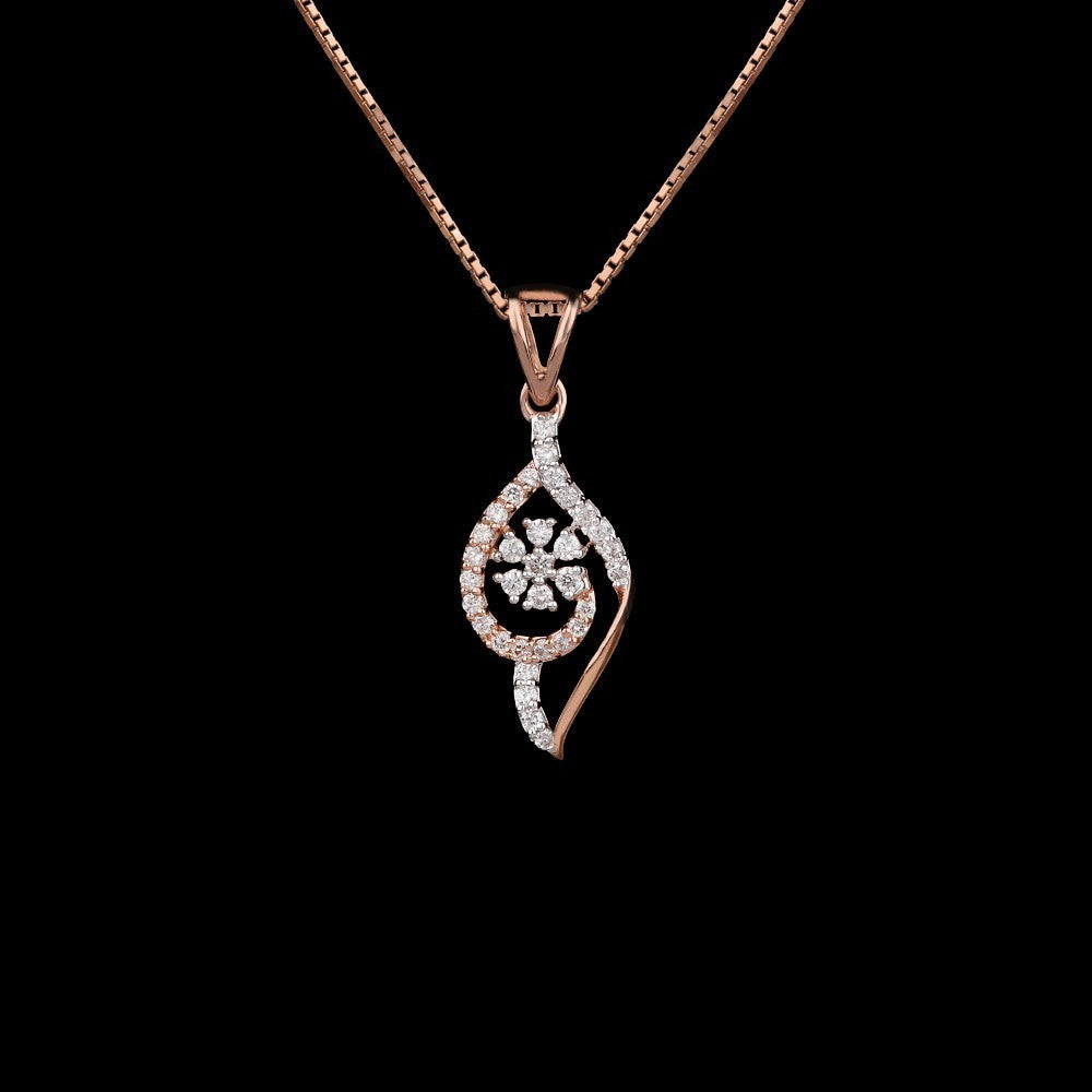 14K Rose Gold Diamond Pendant - 0.31ct VVS-VS-GH