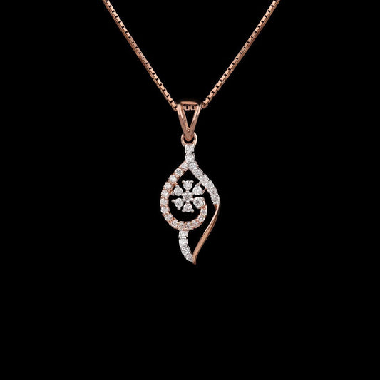 14K Rose Gold Diamond Pendant - 0.31ct VVS-VS-GH
