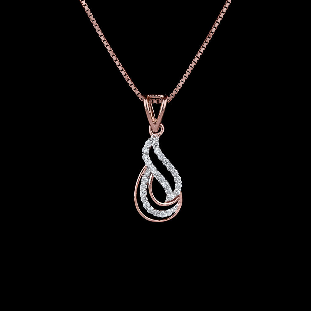 14K Rose Gold Diamond Pendant - 0.25ct VVS-VS-HI