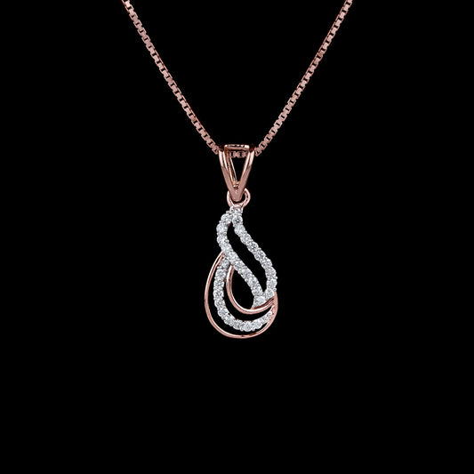 14K Rose Gold Diamond Pendant - 0.25ct VVS-VS-HI