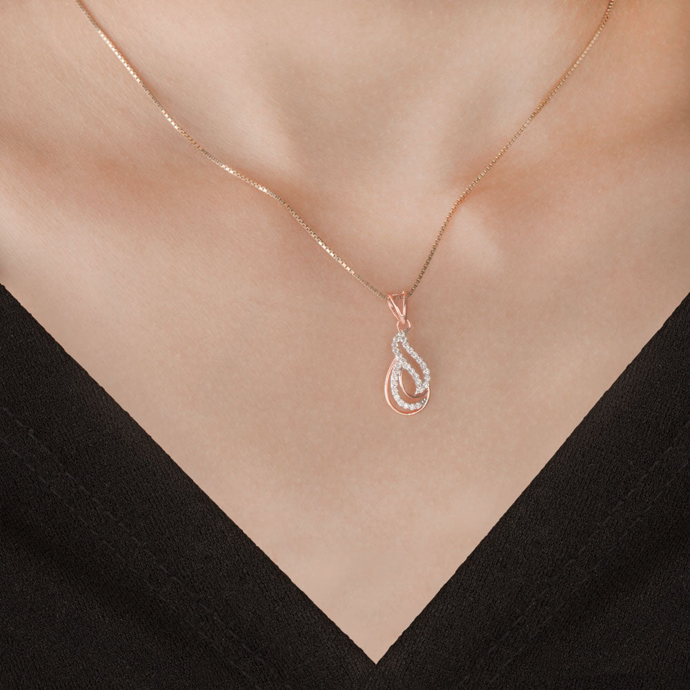 14K Rose Gold Diamond Pendant - 0.25ct VVS-VS-HI