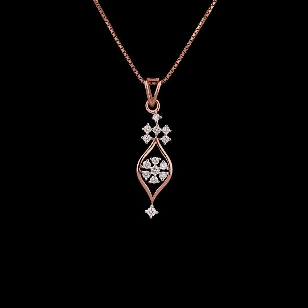 14K Rose Gold Diamond Pendant - 0.4ct VS-SI-HI