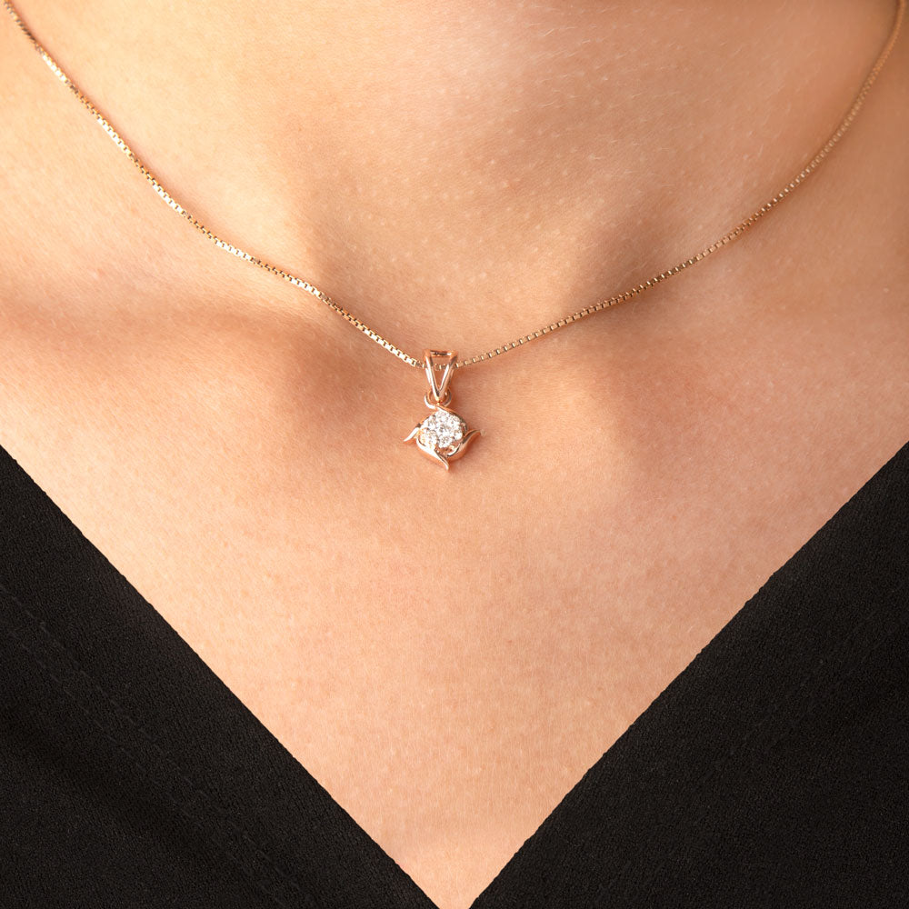14K Rose Gold Diamond Pendant - 0.14ct VS-GH