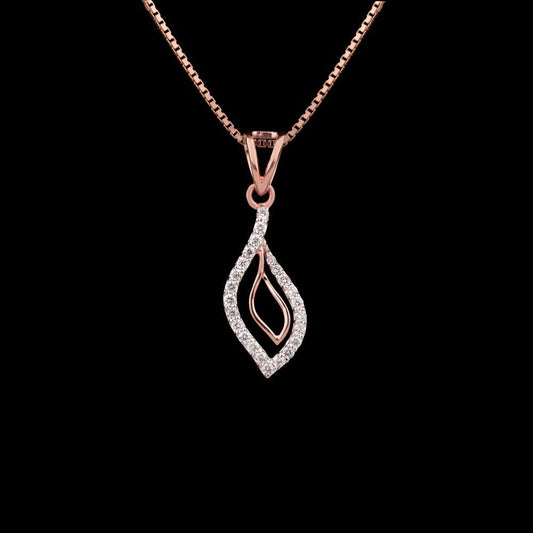 14K Rose Gold Diamond Pendant - 0.22ct VVS-VS-GH