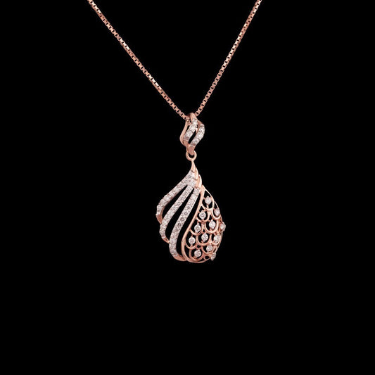 14K Rose Gold Diamond Pendant - 0.45ct VVS-VS-GH