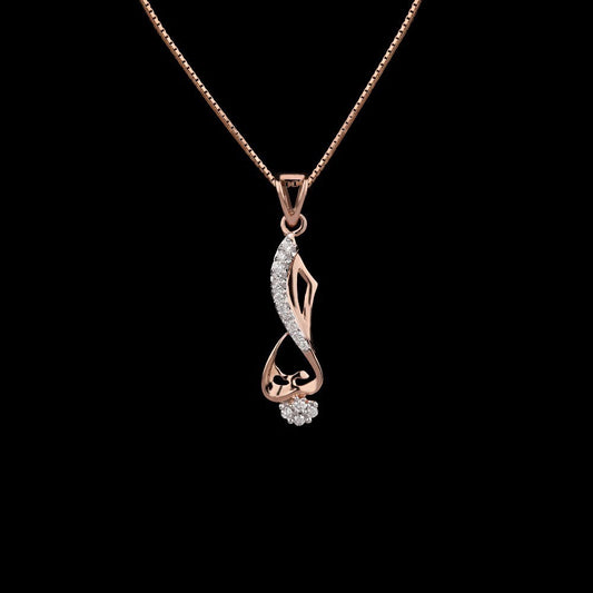 14K Rose Gold Diamond Pendant - 0.19ct VS-SI-HI