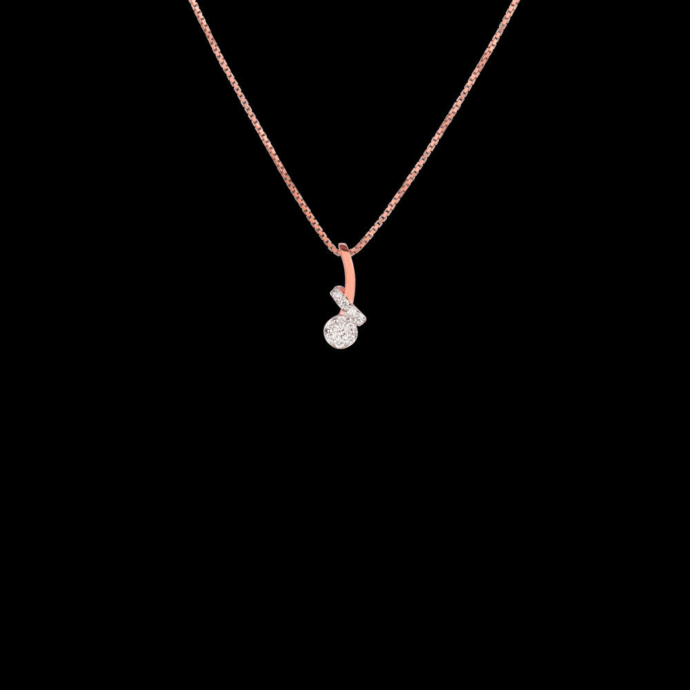 18K Rose Gold Diamond Pendant - 0.09ct VVS-VS-GH