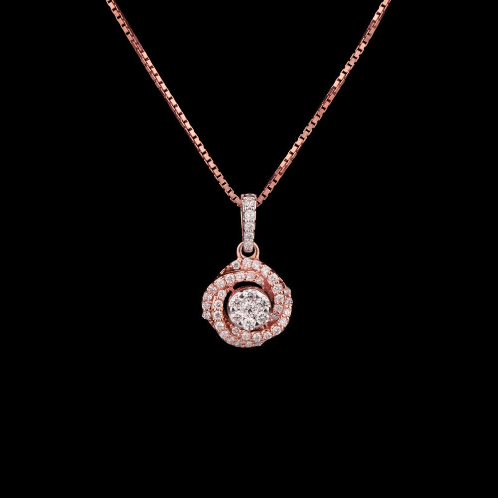 14K Rose Gold Diamond Pendant - 0.31ct VS-SI-GHI
