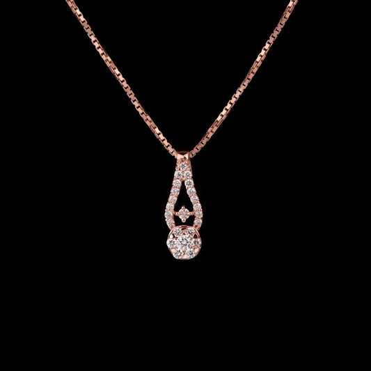 14K Rose Gold Diamond Pendant - 0.21ct VVS-VS-GH