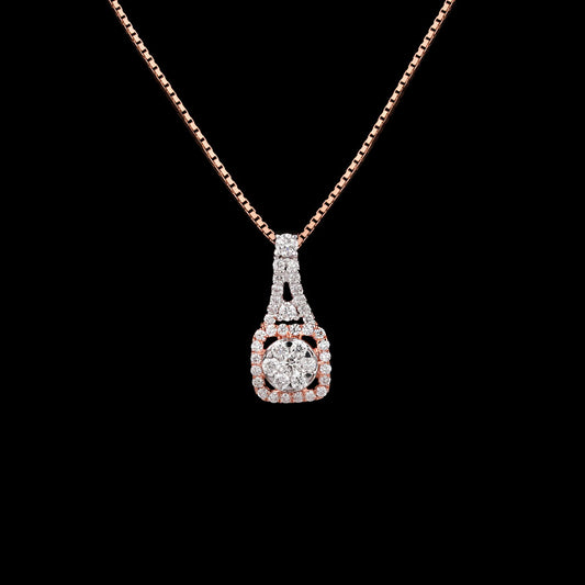 18K Yellow Gold Diamond Pendant - 0.475ct VVS-VS-GH