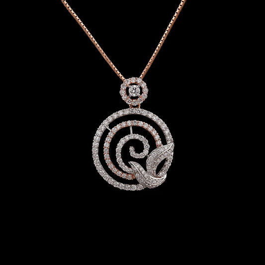 14K Rose Gold Diamond Pendant - 1.02ct VVS-VS-HI