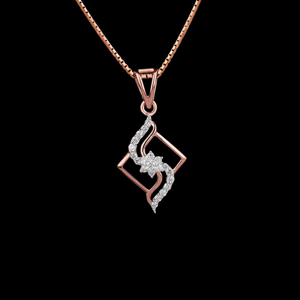 14K Rose Gold Diamond Pendant - 0.18ct SI-GH