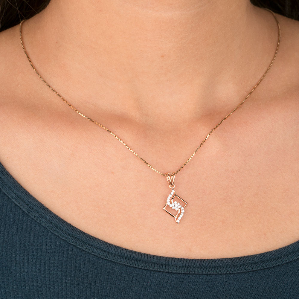 14K Rose Gold Diamond Pendant - 0.18ct SI-GH