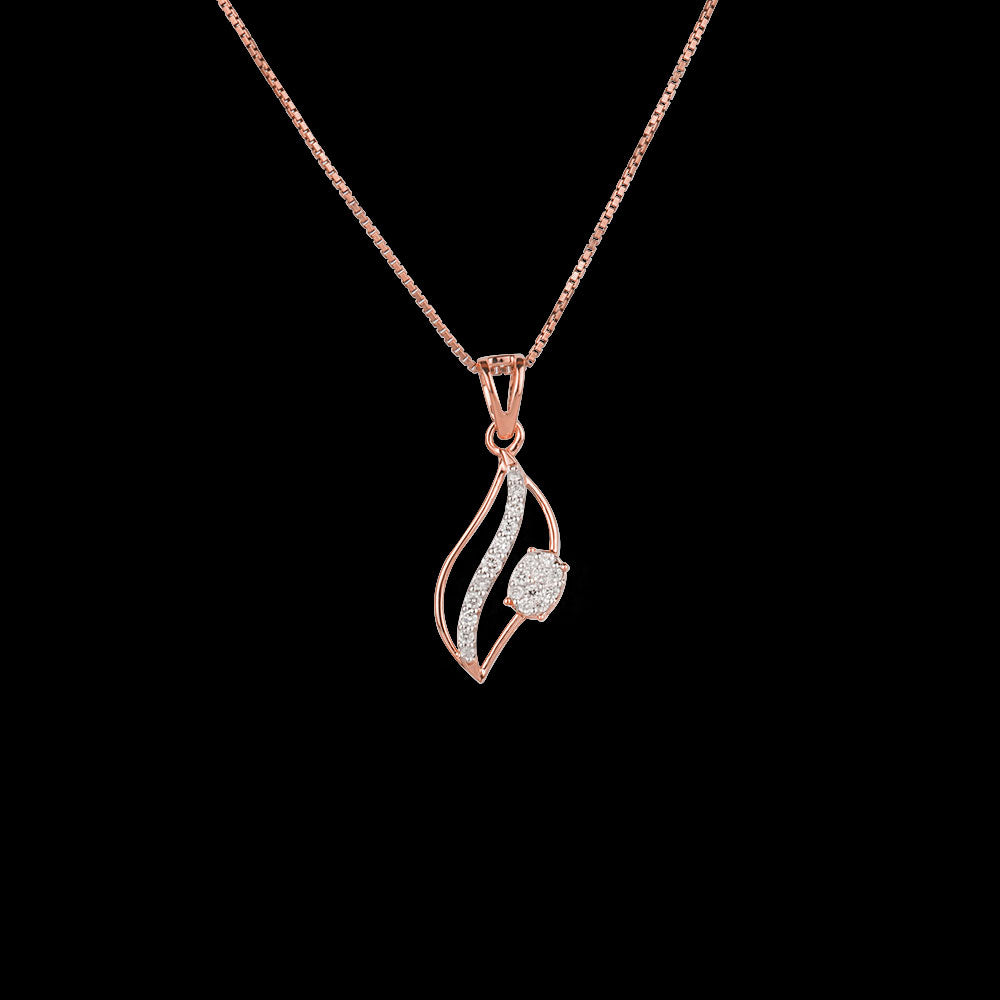 14K Rose Gold Diamond Pendant - 0.19ct VVS-VS-GH