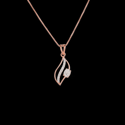 14K Rose Gold Diamond Pendant - 0.19ct VVS-VS-GH