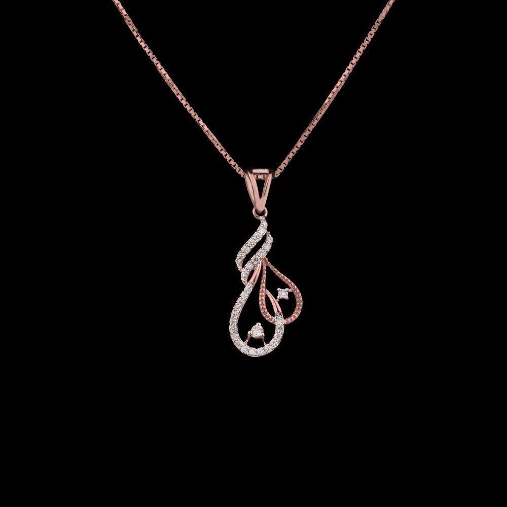 14K Rose Gold Diamond Pendant - 0.21ct VS-SI-GH