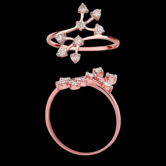 14K Rose Gold Diamond Ring - 0.23ct VVS-VS-IJ