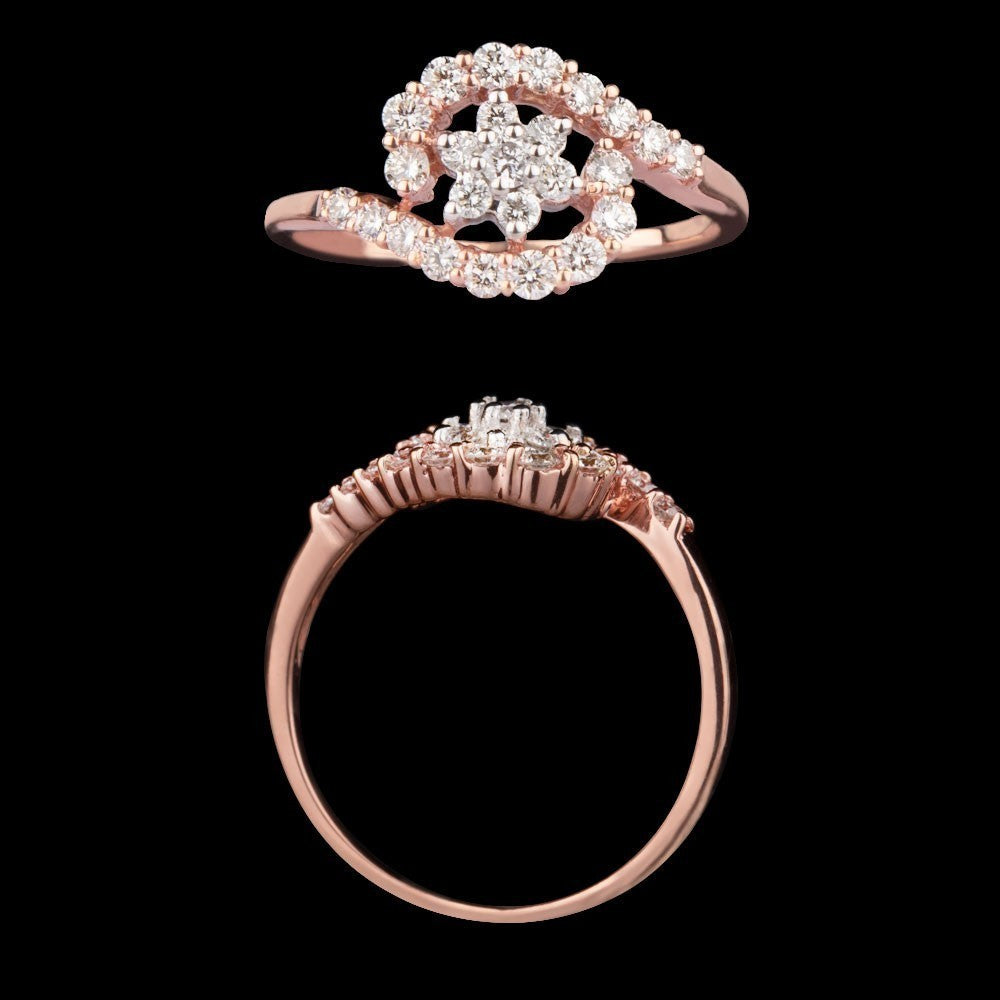 14K Rose Gold Diamond Ring - 0.54ct VVS-VS-GH