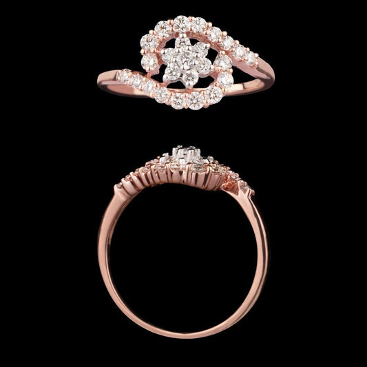 14K Rose Gold Diamond Ring - 0.54ct VVS-VS-GH