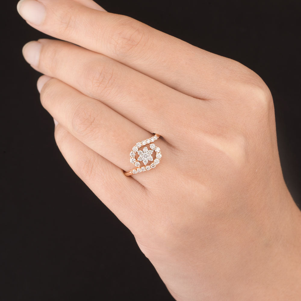 14K Rose Gold Diamond Ring - 0.54ct VVS-VS-GH