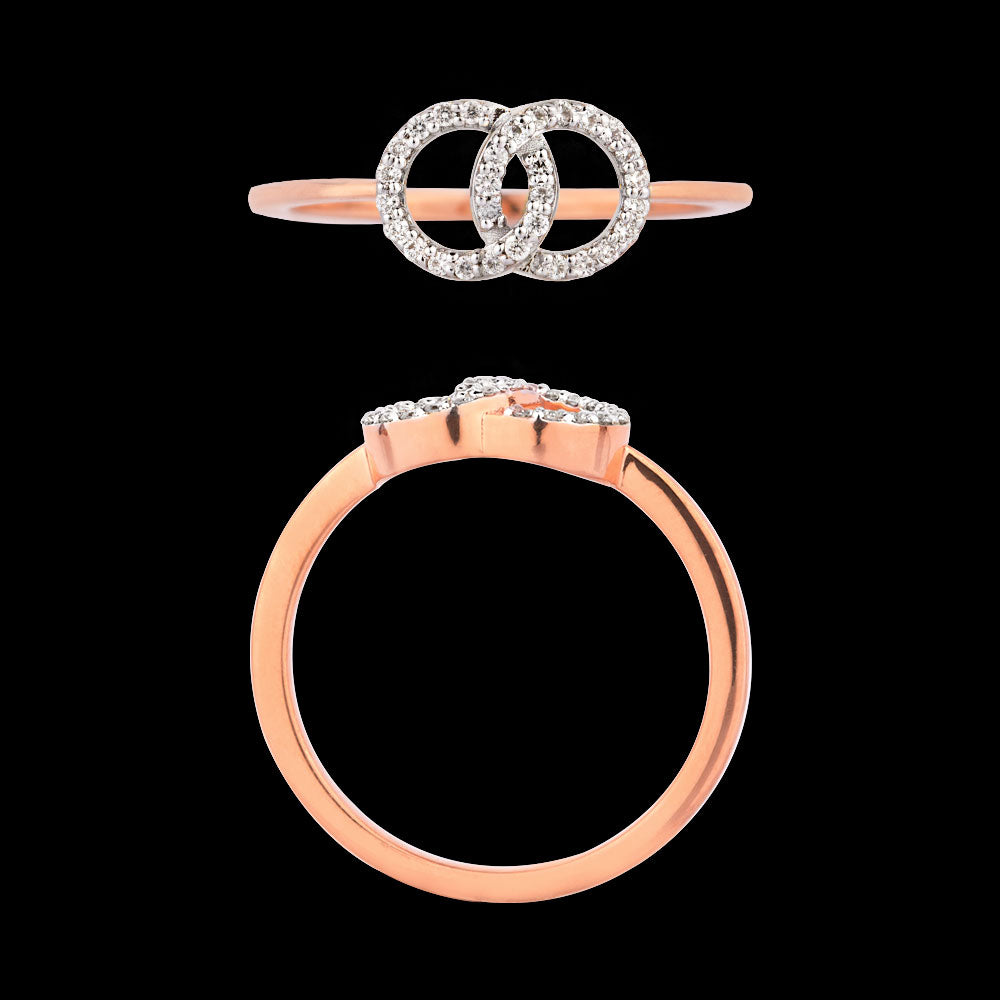 18K Rose Gold Diamond Ring - 0.143ct VVS-VS-FG