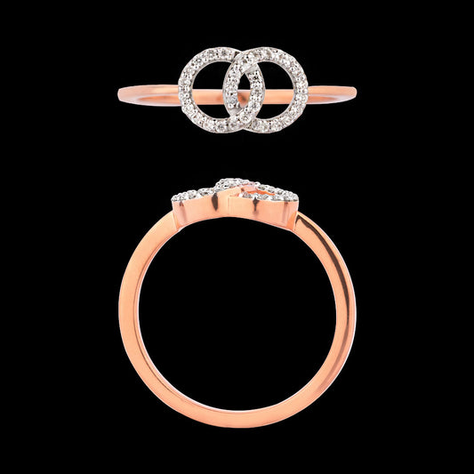 18K Rose Gold Diamond Ring - 0.143ct VVS-VS-FG