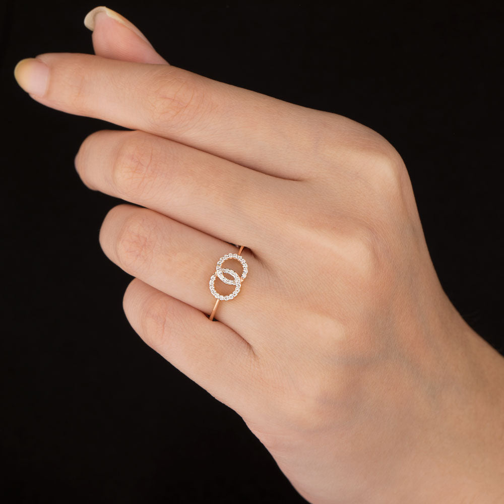 18K Rose Gold Diamond Ring - 0.143ct VVS-VS-FG
