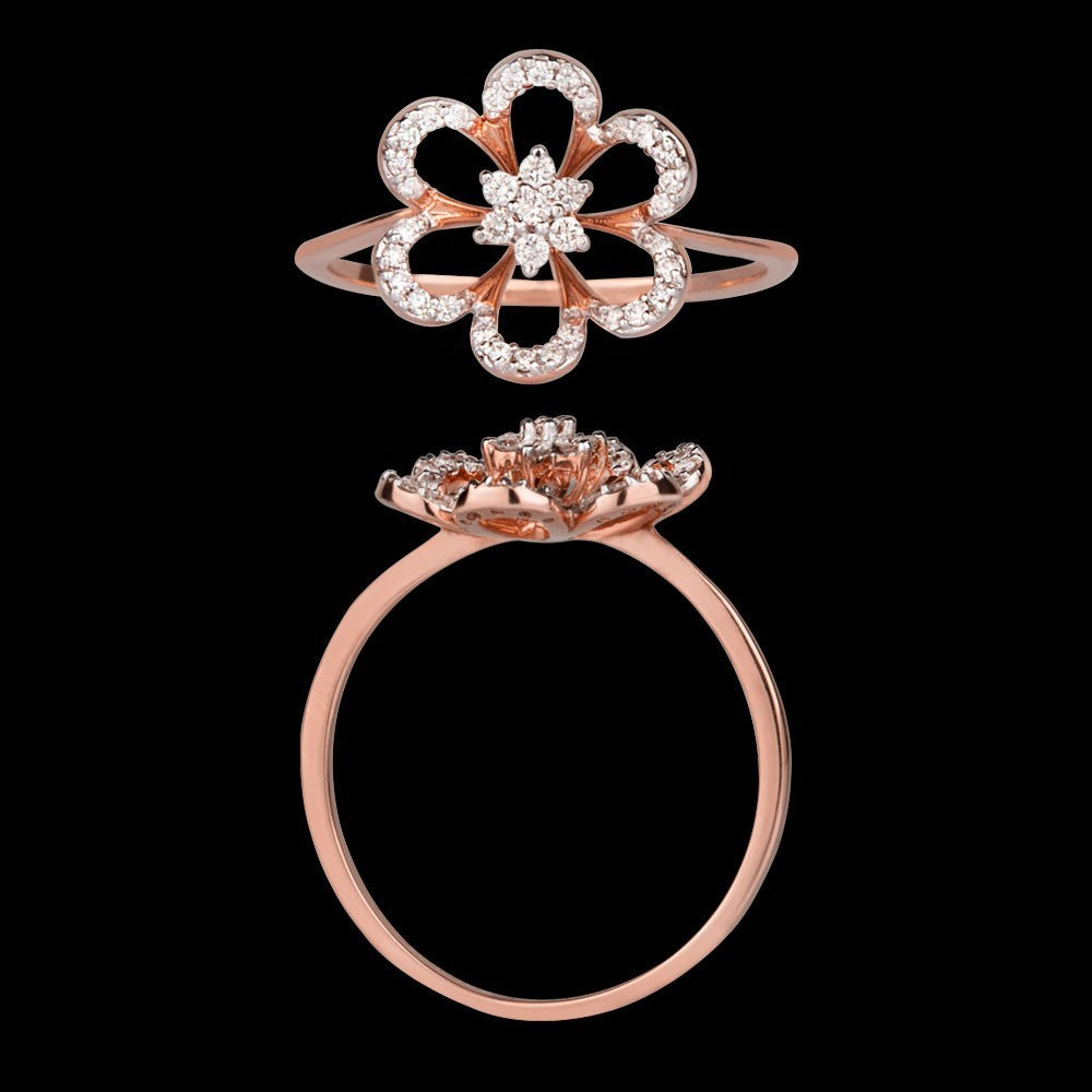 14K Rose Gold Diamond Ring - 0.15ct VS-GH