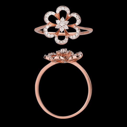 14K Rose Gold Diamond Ring - 0.15ct VS-GH
