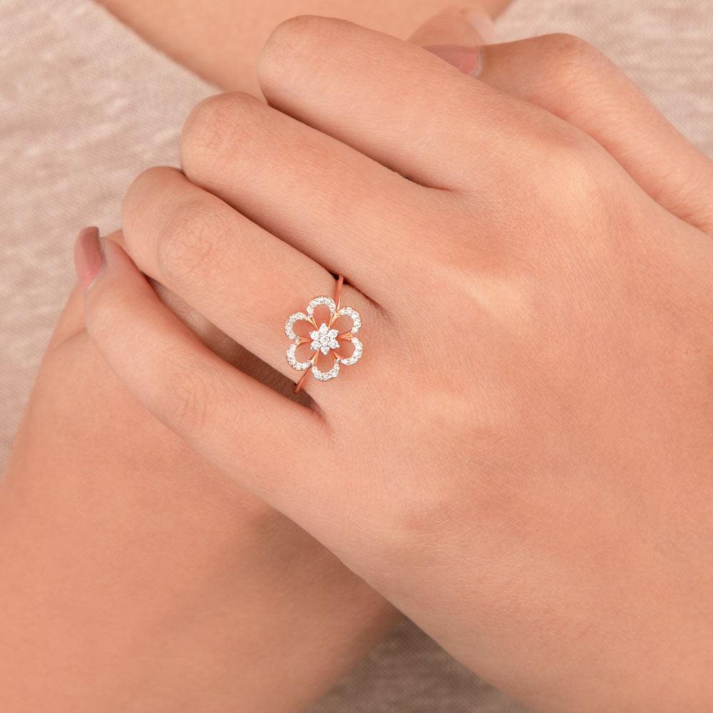 14K Rose Gold Diamond Ring - 0.15ct VS-GH