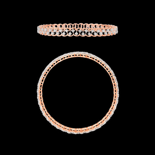 18K Rose Gold Diamond Bangle - 3.97ct VVS-VS-GH