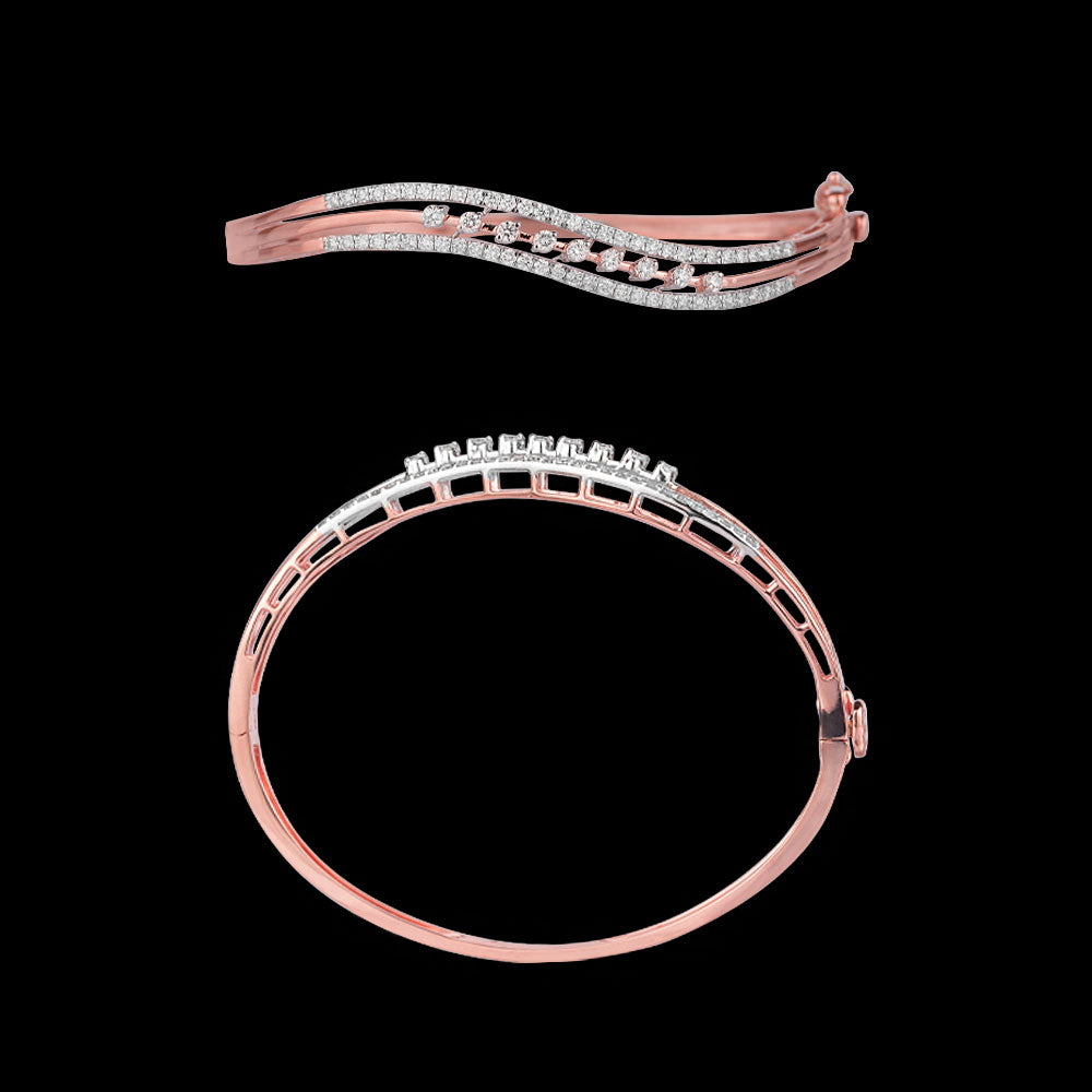 14K Rose Gold Diamond Kada - 1.319ct VVS-VS-HI
