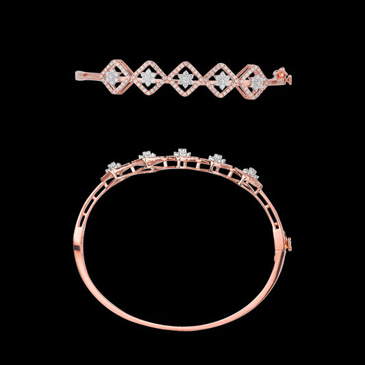 18K Rose Gold Diamond Kada - 1.02ct VVS-VS-HI