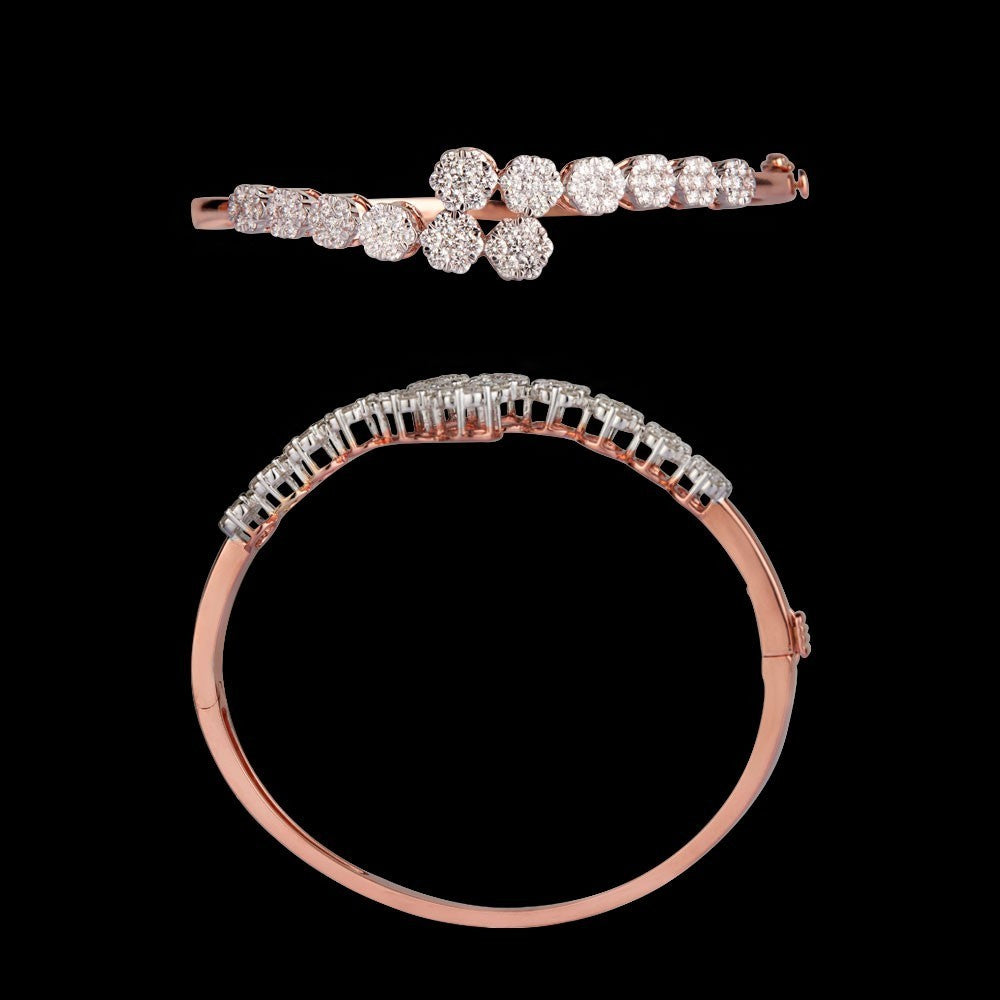 18K Rose Gold Diamond Kada - 2.53ct VVS-VS-GH
