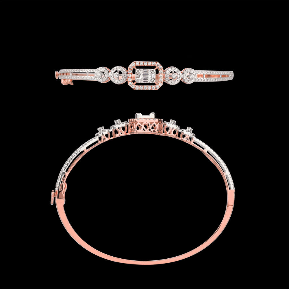 18K Rose Gold Diamond Kada - 1.143ct VVS-VS-GH