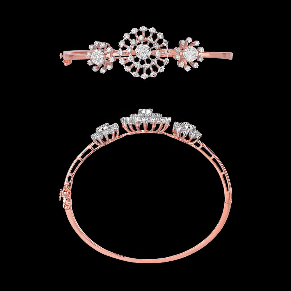 14K Rose Gold Diamond Kada - 1.42ct SI-HI