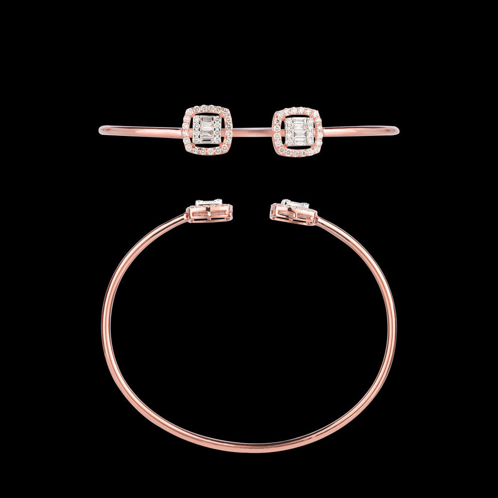 14K Rose Gold Diamond Kada - 0.77ct VS-SI-FG