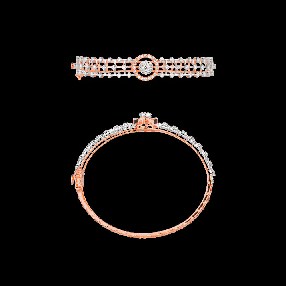 14K Rose Gold Diamond Kada - 1.74ct VVS-VS-GH