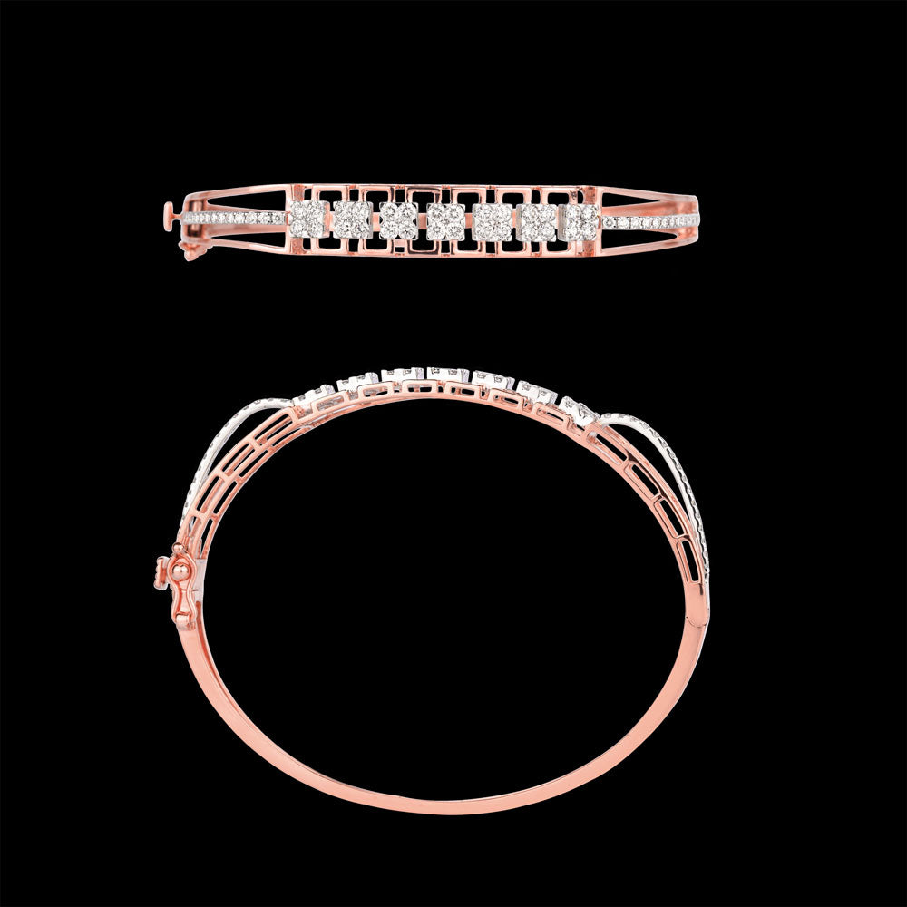 18K Rose Gold Diamond Kada - 1.38ct VVS-VS-GH