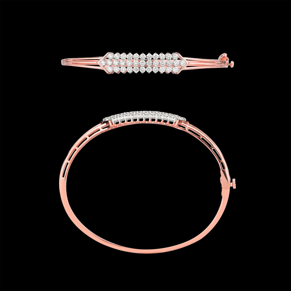 14K Rose Gold Diamond Kada - 1.186ct VVS-VS-KL