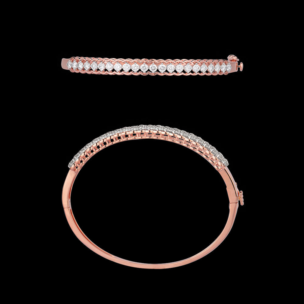 14K Rose Gold Diamond Kada - 1.67ct VVS-VS-JK